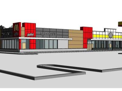 Brand New Gas Station with MCDONALD'S