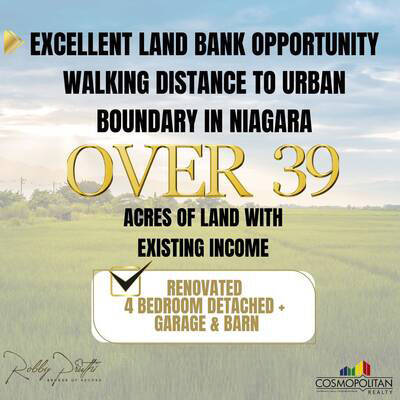 Land with INCOME in Niagara close to urban Boundaries